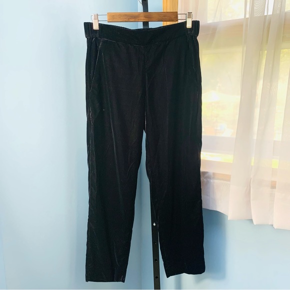 J. Crew Easy Black Velvet Pants - Picture 2 of 6